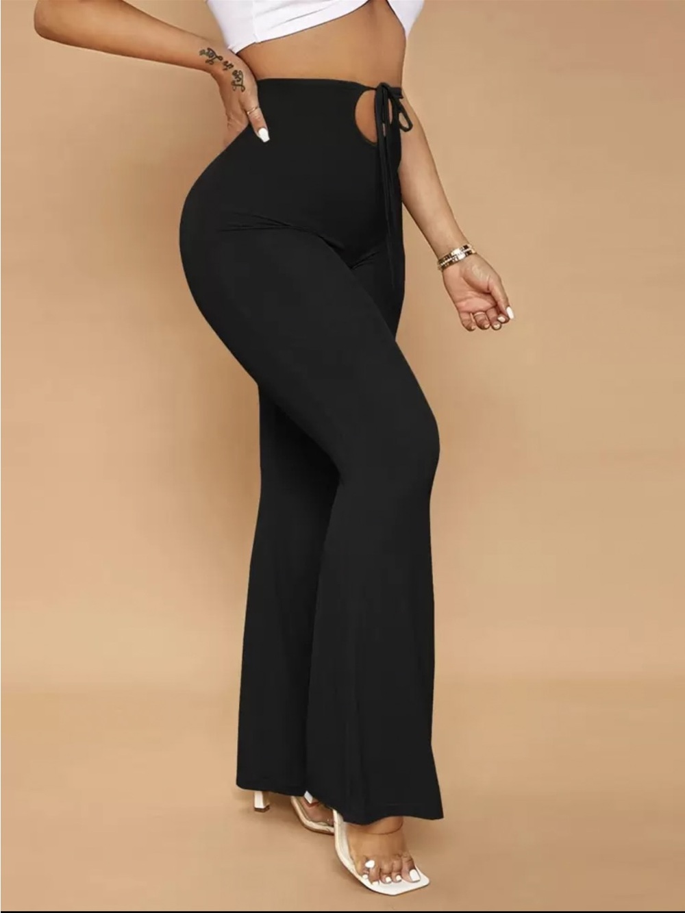 SHEIN Black Flared Lounge Pants